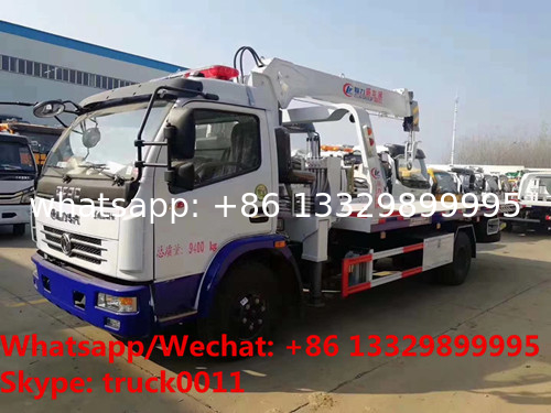 NEW DONGFENG 4*2 4 Ton Flatbed Wrecker Tow truck With 4 Ton Crane for sale, wrecker truck with crane boom for sale