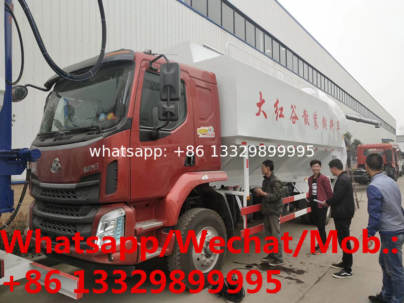 HOT SALE! LIUQI new brand 4*2 LHD 200hp diesel Euro 5 28cbm hydraulic discharging animal feed pellet truck for sale,