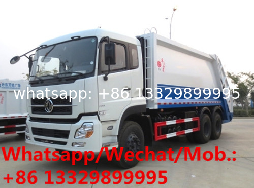 Dongfeng tianlong 6*4 210hp diesel 16cbm-20cbm garbage compactor truck, cheaper price bigger refuse garbage truck