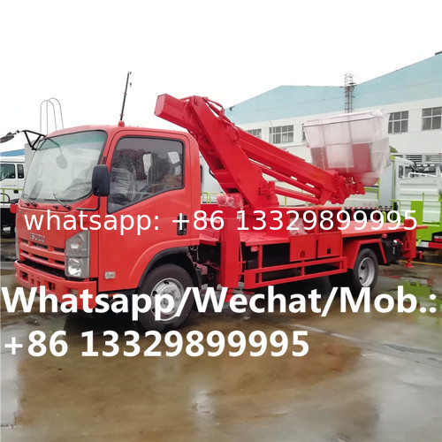 HOT SALE! ISUZU brand 14m telescopic aerial working platform truck, Best price ISUZU overhead working truck for sale