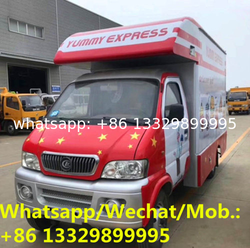 High quality and best price Forland Brand 4*2 gasoline mobile food van truck for sale, Mobile vending cart