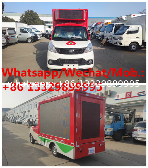 FOTON xiangling V1 single cab gasoline Mobile LED advertising truck for sale, best price mobile LED screen vehicle