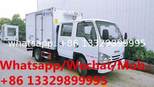 HOT SALE! ISUZU brand 100P 4*2 LHD double cabs refrigerated truck, New best price ISUZU 120hp diesel cold room truck
