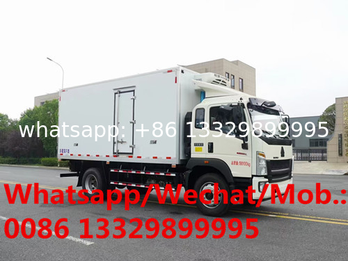 customized SINO TRUK HOWO 4*2 LHD 7T refrigerated truck for sale, Cheaper price new HOWO reefer van vehicle for sale