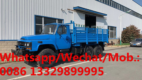 Customized dongfeng long head 6*6 190hp diesel  cargo stake carrier for sale,cross-field off road lorry vehicle