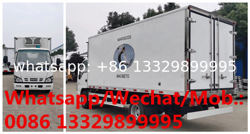 Customized ISUZU brand 4*2 LHD Refrigerated chilled van vehicle for sale, Good price new 2-3T ISUZU refrigerated truck