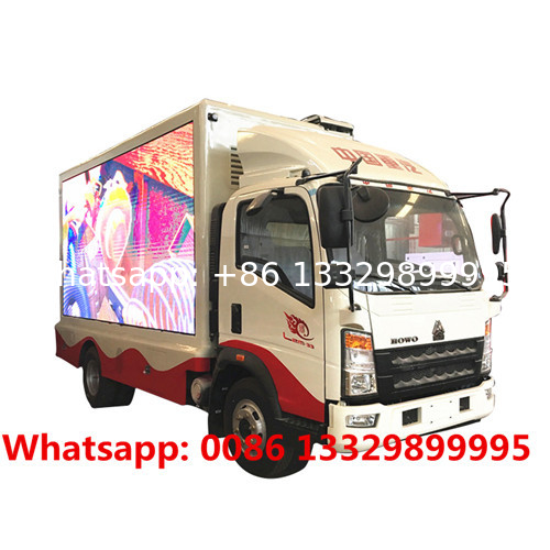 Factory price Digital LED Billboard Truck HOWO Mobile Advertising Vehicle TV SHOW Truck, mobile LED screen box vehicle