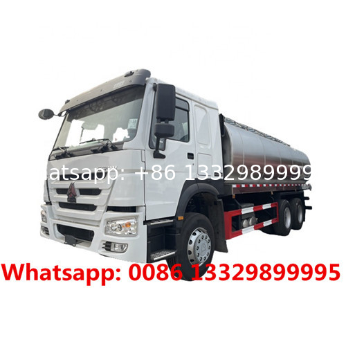 Customized HOWO 25CBM stainless steel milk tanker truck for sale, foodgrade liquid food tanker vehicle for sale,