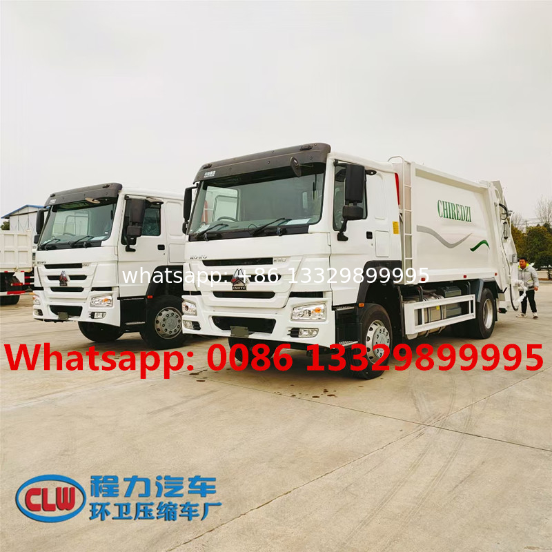 HOT SALE!HOWO 4*2 LHD 290HP 16CBM compacted garbage truck, Good price 12T garbage compactor truck for sale