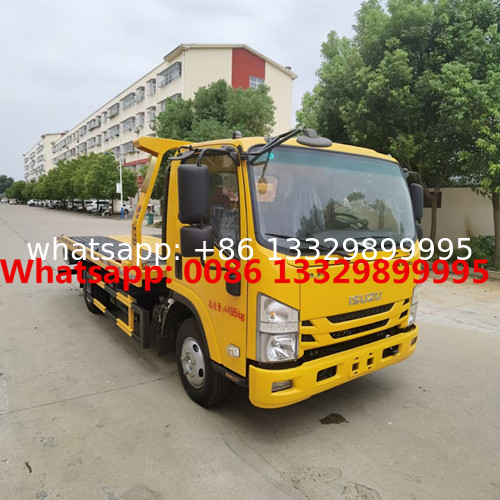 good price customized ISUZU 98hp EURO 4 3T wrecker towing truck for sale, street block removal car vehicle for sale