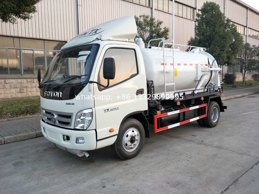 Factory sale best price FOTON 4,000L sludge tanker vehicle, Customized diesel vacuum tanker car truck for sale