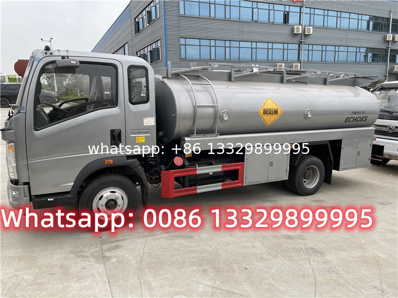 Factory sale lower price HOWO 8CBM refueling truck mobile fuel dispensing tanker vehicle bulk oil tanker truck for sale