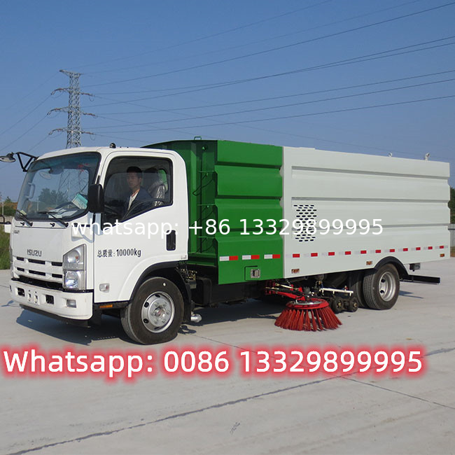 ISUZU brand road Sweeper and cleaning truck for city street and airport runway for sale, Good price road sweeping car