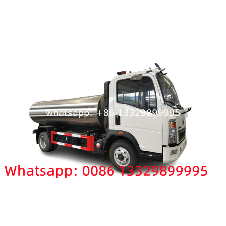 Customized HOWO stainless steel fresh milk storage tanker for sale, Lower price liquid food transported tanker truck for