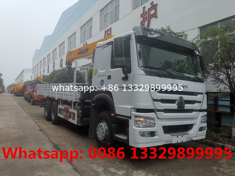 HOT SALE!SINO TRUK HOWO 6*4 LHD 12T  telescopic cargo truck with crane, lower price big horsepower truck mounted crane