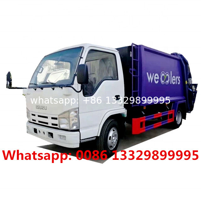 ISUZU brand 700P 4*2 LHD 190HP Euro 5 7cbm garbage compactor truck for Philippines, refuse compacted garbage truck