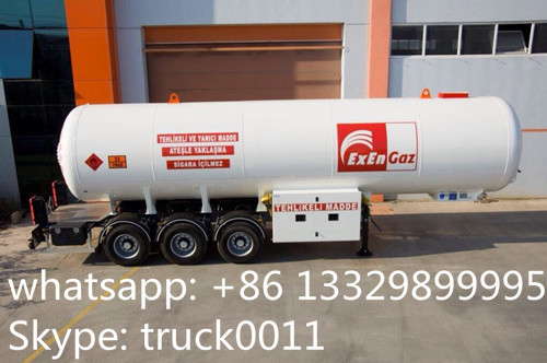 factory price 59.52m3 lpg gas propane tanker trailer for sale, hot sale 59520L bulk cooking gas transported tank trailer