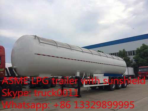 factory direct sale 56,000L lpg gas tanktrailer , high quality 23.5ton propane gas trailer with aluninum cover for sale
