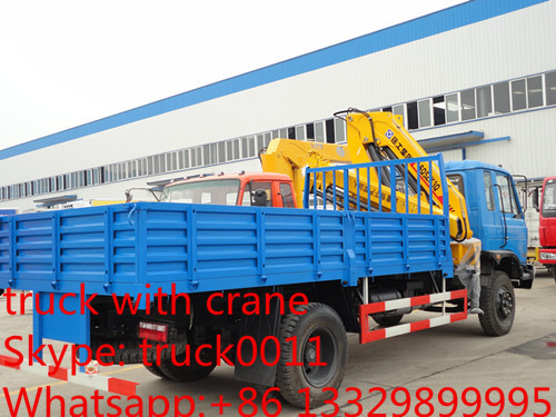 factory direct sale best price CLW truck with boom crane, Hot sale dongfeng 170hp 6tons truck with folded crane