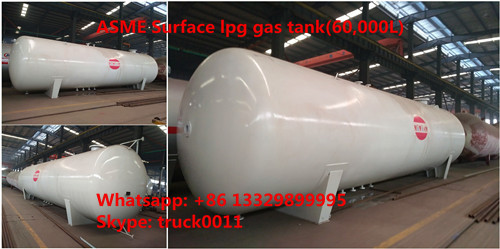 SA516M ASME standard propane gas storage tank 60,000L for sale, hot sale ASME standard 60m3 surface lpg gas storage tank