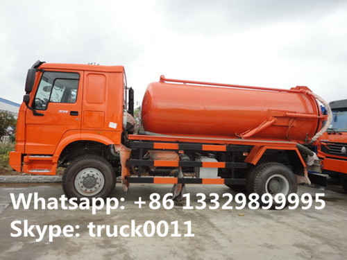 HOT SALE! SINO TRUK HOWO brand 4*4 10m3 sewage suction trucks, factory sale best price HOWO 10m3 sludge tank truck