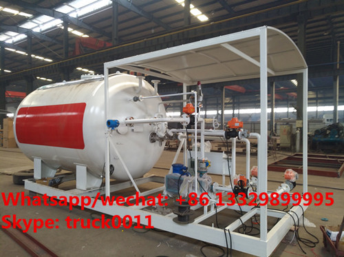 China made high quality and lower price 10cbm mobile skid lpg gas storage tank with digital weighting scale for sale