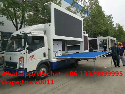 Customized SINO TRUK HOWO 4*2 LHD diesel P6 mobile LED truck for sale, HOT SALE! best price HOWO mobile LED truck