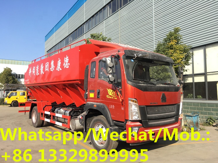 customized SINO TRUK HOWO 10T-12T poultry feed pellet transported vehicle for sale, cheaper 22-24cbm animal feed truck