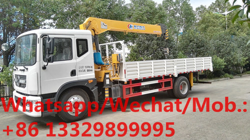 HOT SALE!Dongfeng D9 4*2 LHD 190hp 6.3tons cargo truck with crane, new best price telescopic crane mounted on truck