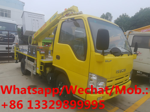 High quality ISUZU 4*2 single row 16m telescopic high altitude operation truck for sale, hydraulic aerial working truck
