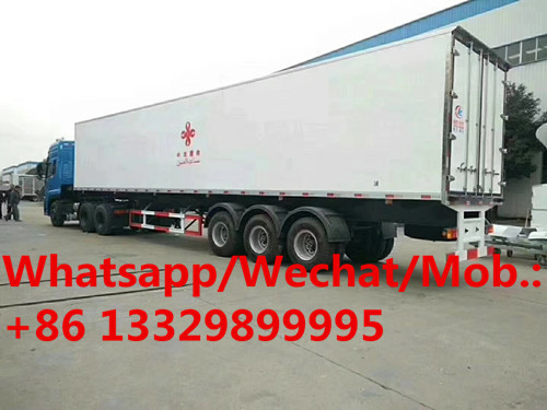 new designed 13.3m length refrigerated container semitrailer for sale, big capacity 73.4cbm refrigerated van trailer
