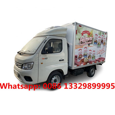 Lower price FOTON gasoline mini frozen van box truck for Nigeria, HOT SALE! refrigerated minivan vehicle